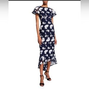 Shoshanna Navy Floral High Low Dress